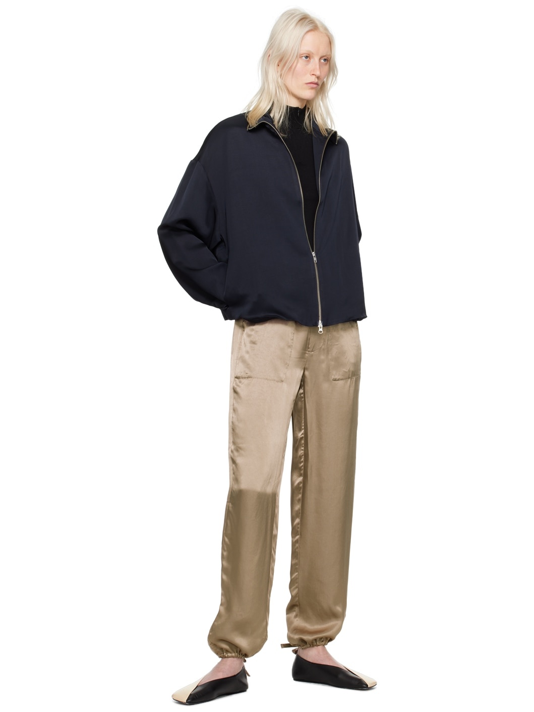 Beige Drawstring Reversible Trousers - 4