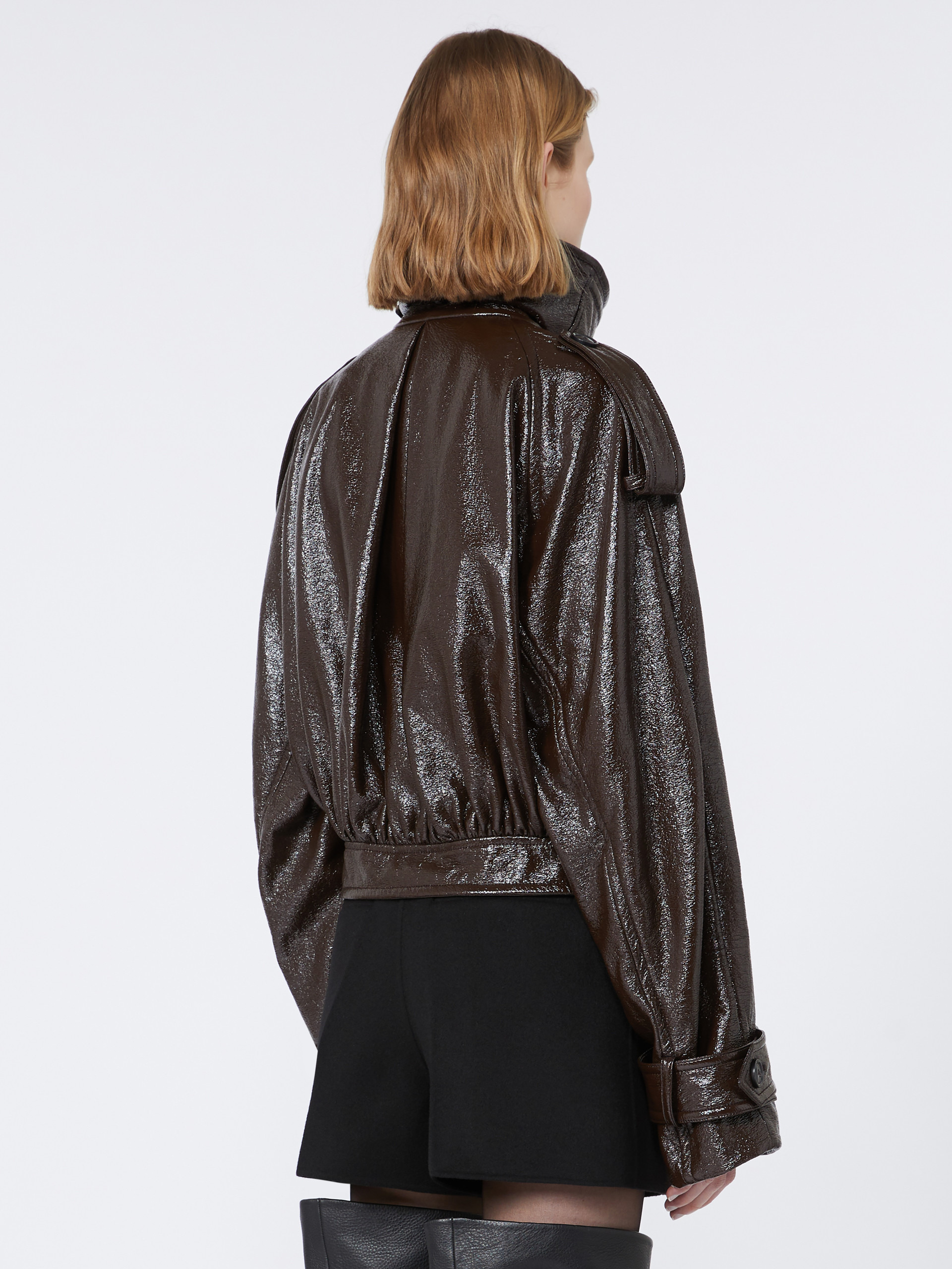 BETA1234 Short trench coat with patent leather effect - RUNWAY - 4
