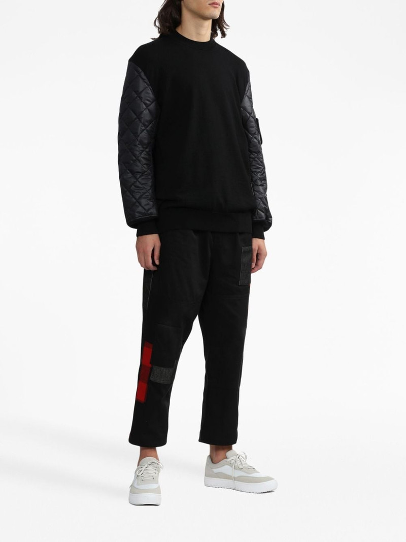 Comme des Garçons Homme padded-panels crew-neck sweatshirt outlook