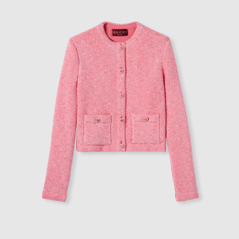 Fine viscose jacquard cardigan 1