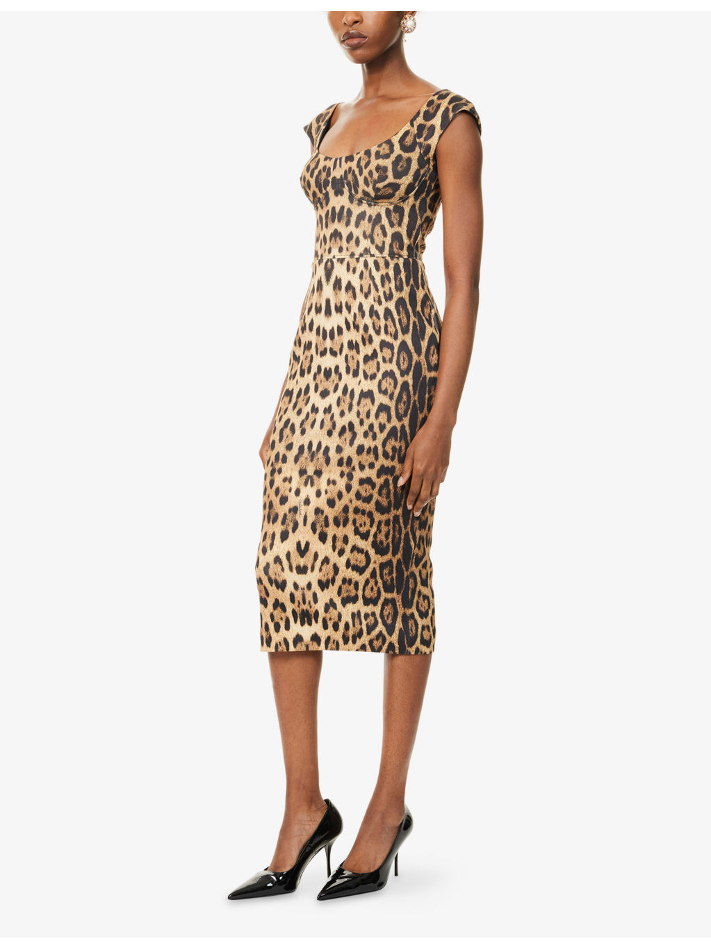 Leopard-Print Woven Midi Dress - 3