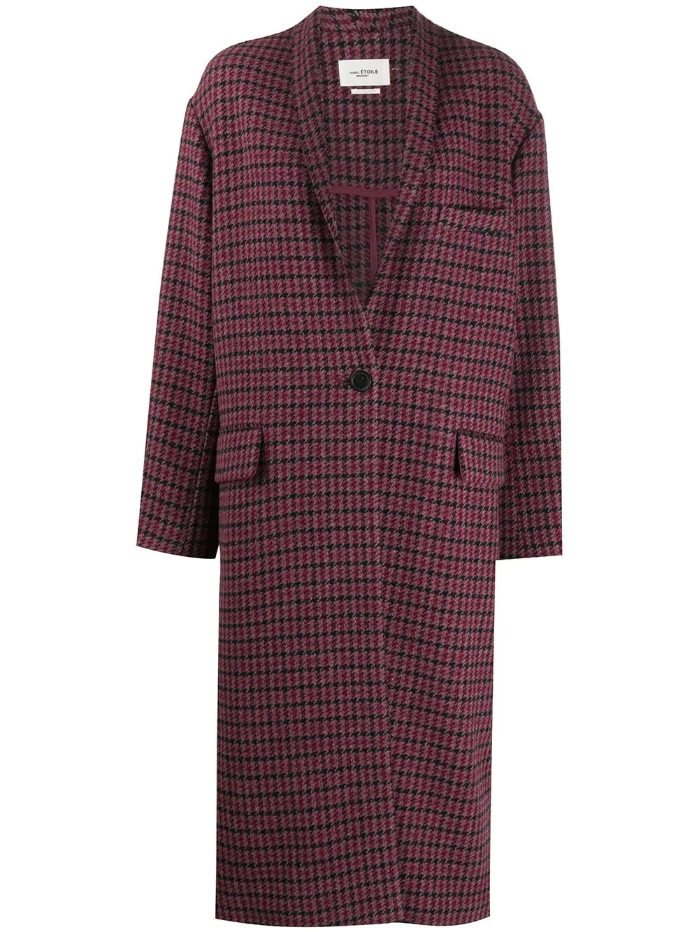 houndstooth check cocoon coat - 1