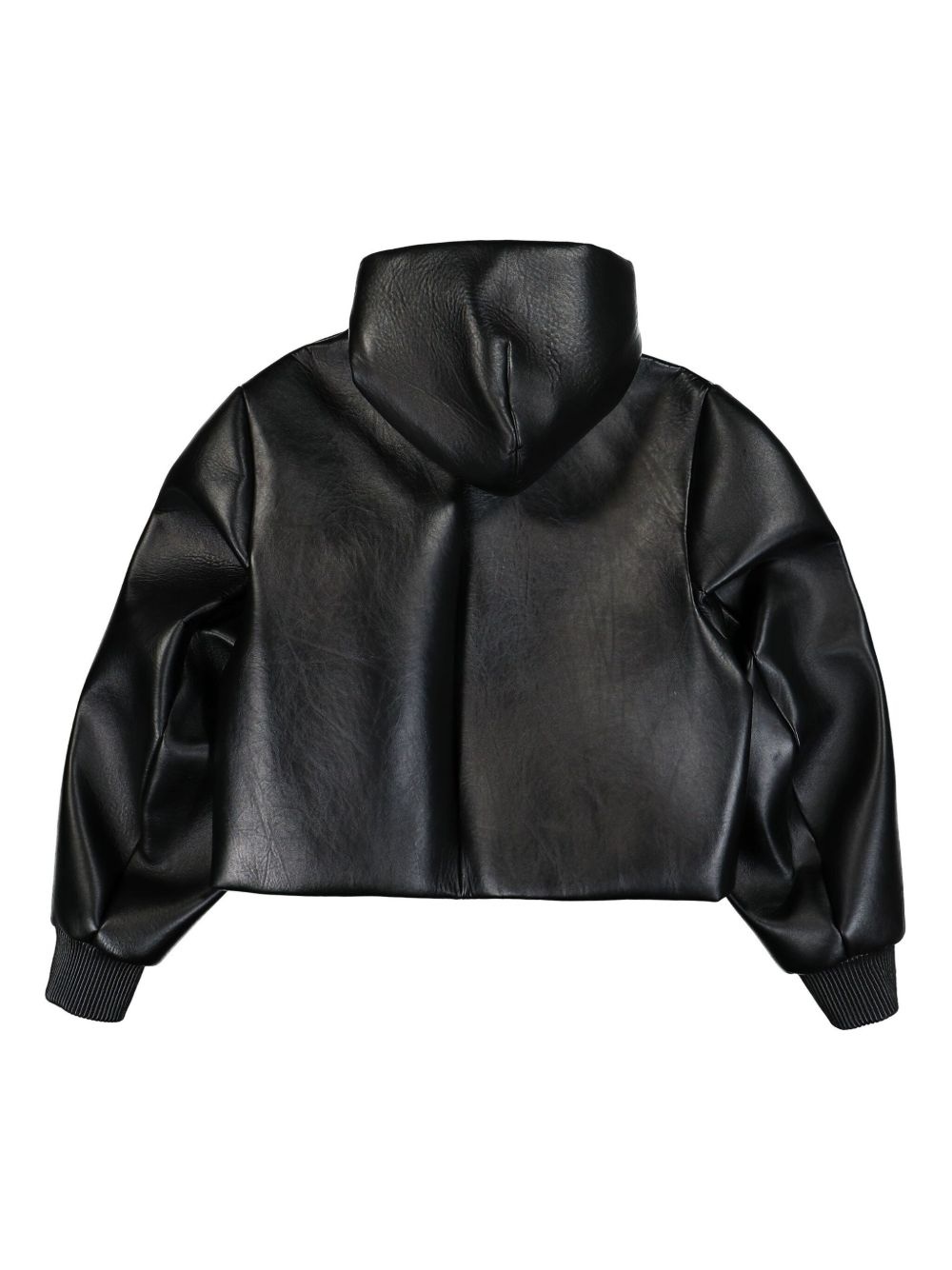 leather cropped jacket - 2