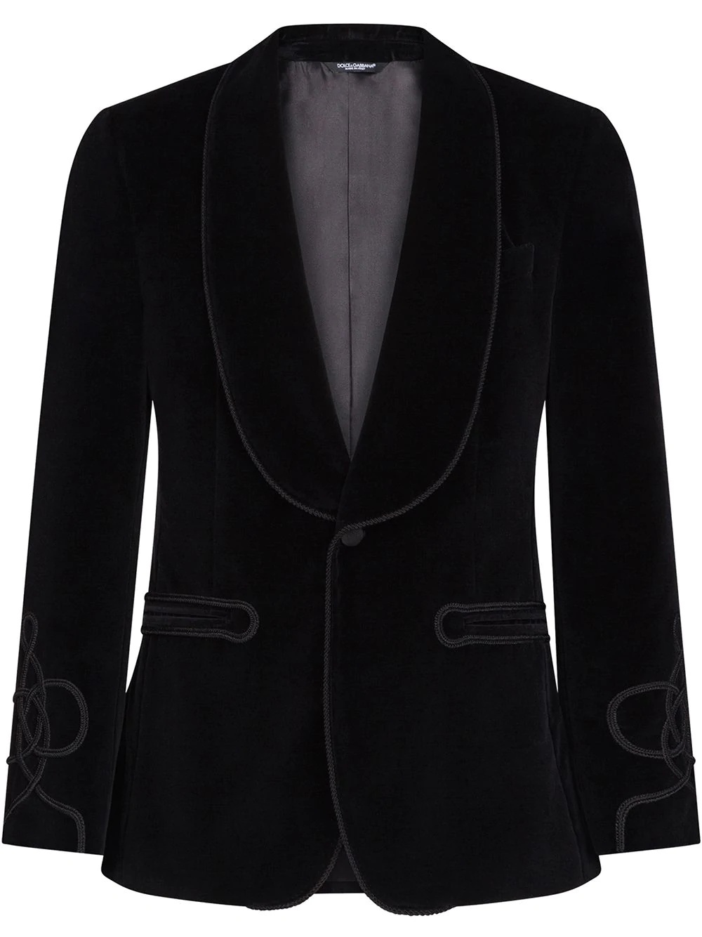 single-breasted tailored tuxedo blazer - 1