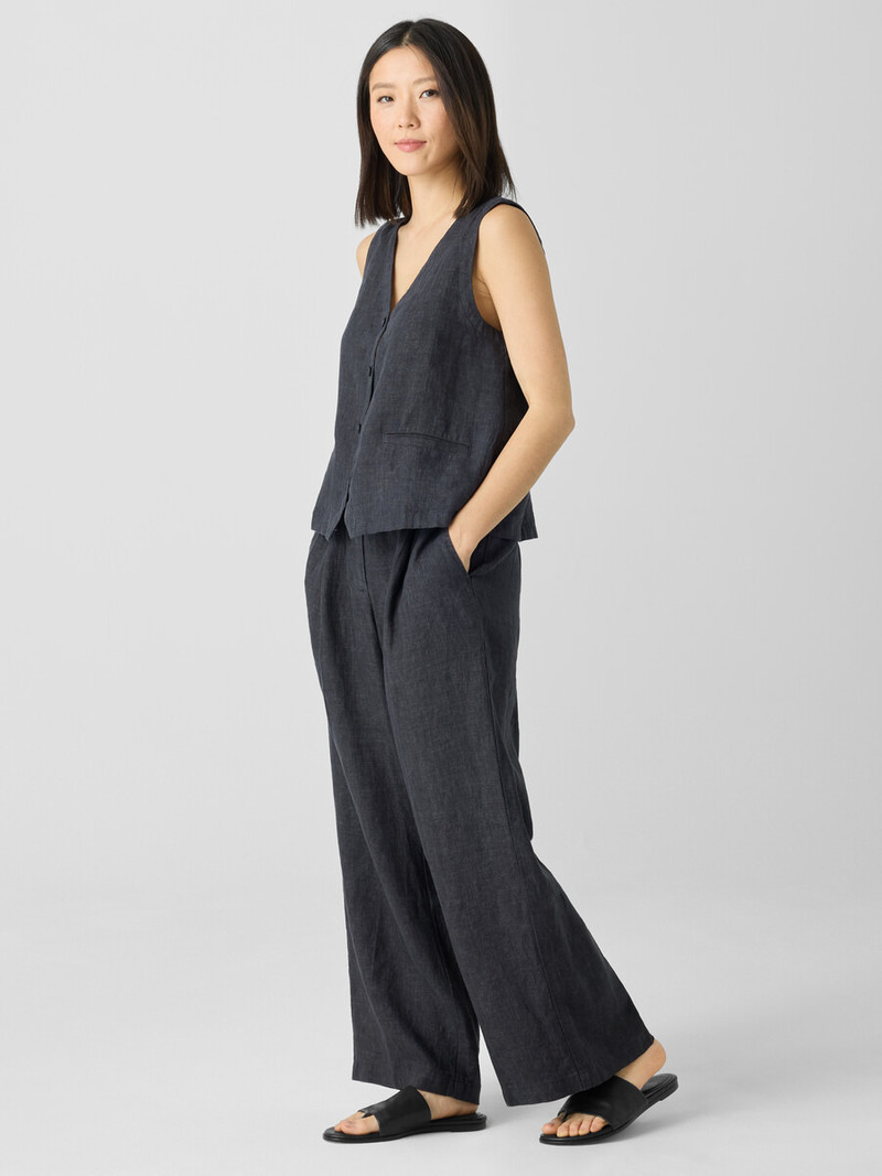 Washed Organic Linen Délavé Trouser Pant 6