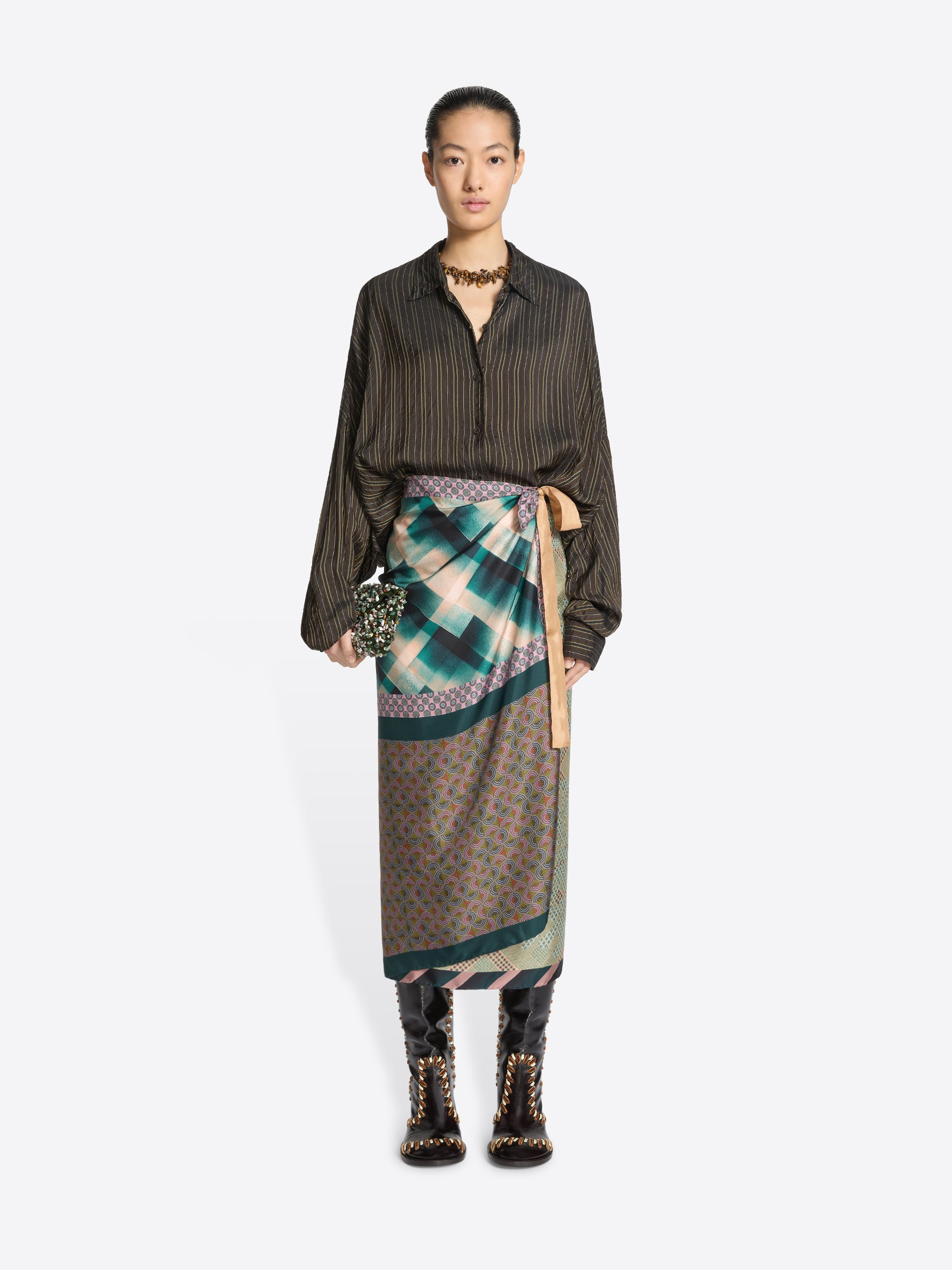 LONG WRAP SCARF-SKIRT - 2
