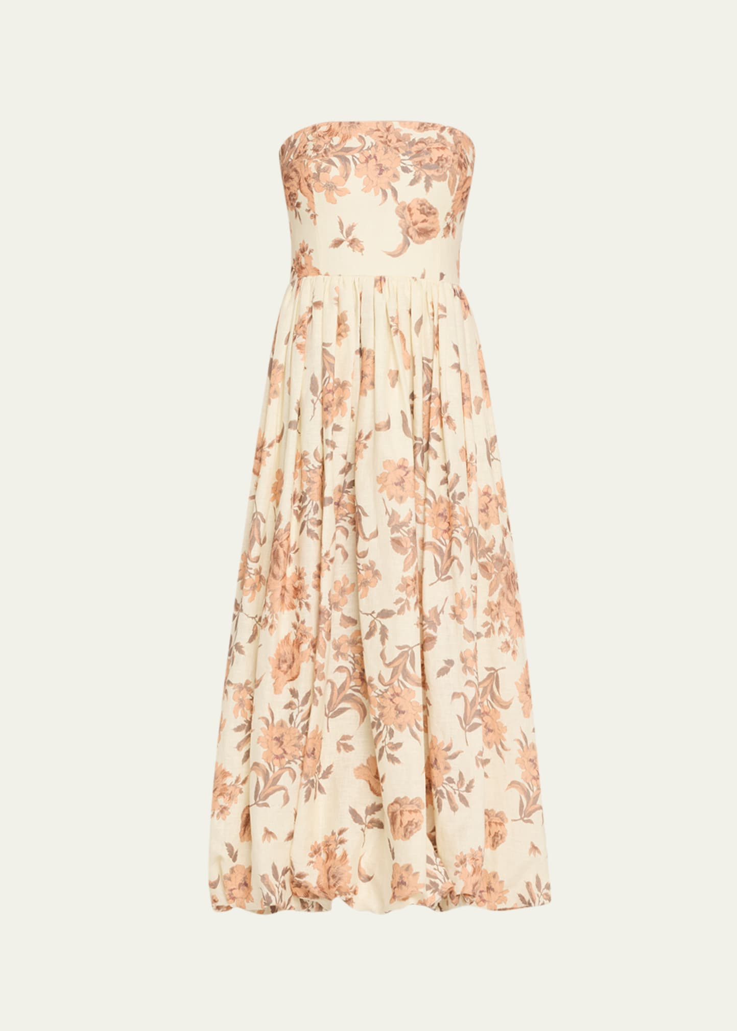 Anisha Strapless Linen Bubble Dress - 1