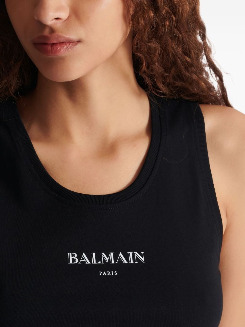 logo-print cotton top - 5