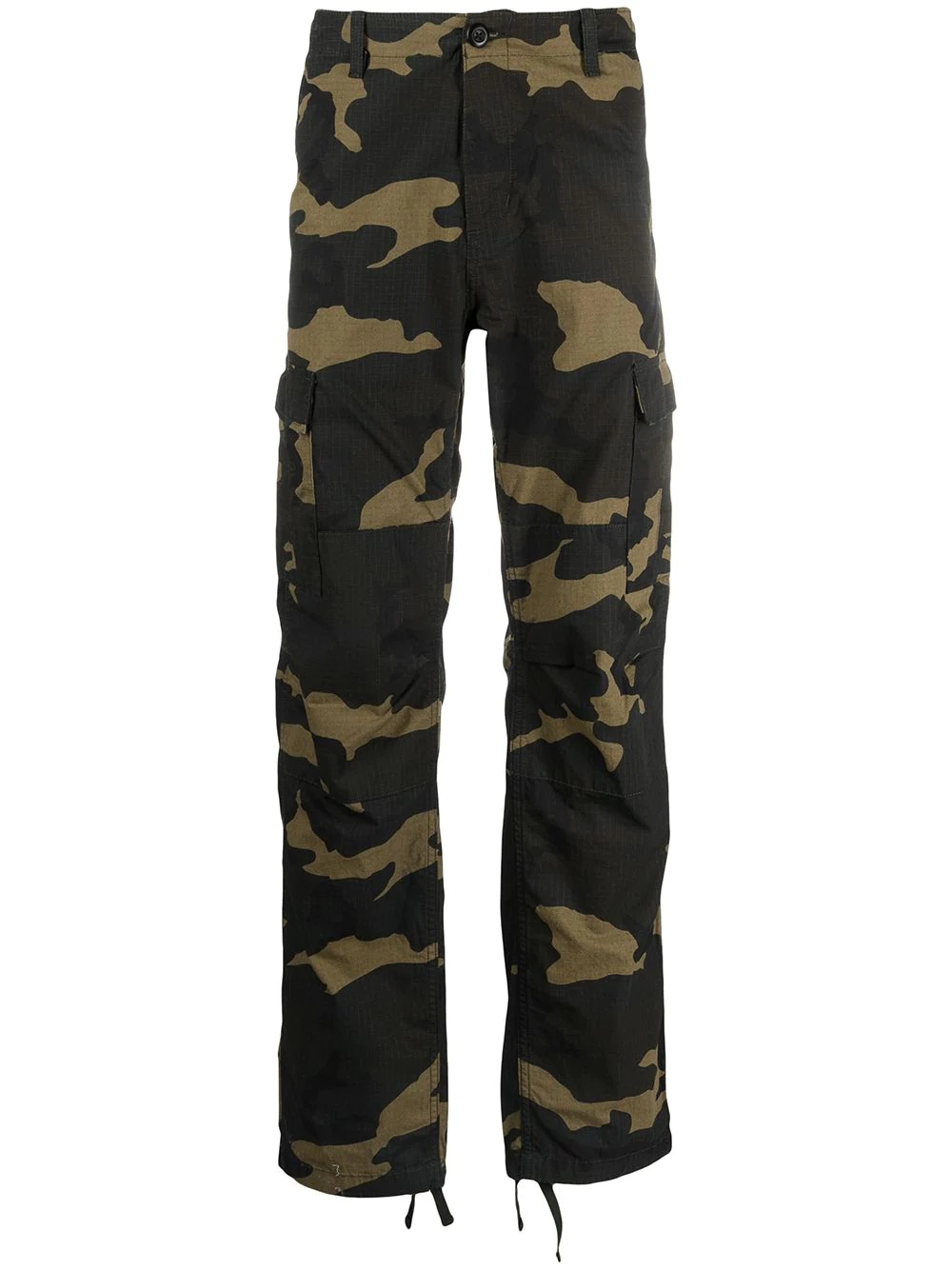 camouflage print cargo trousers - 1