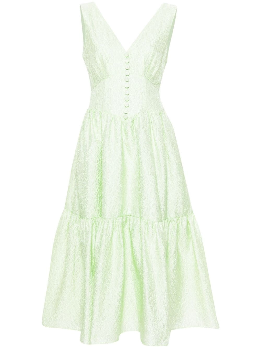 brocade-effect tiered dress - 1