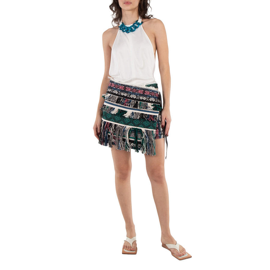 Sacai Ladies Multicolor Rug Jacquard Shorts - 3