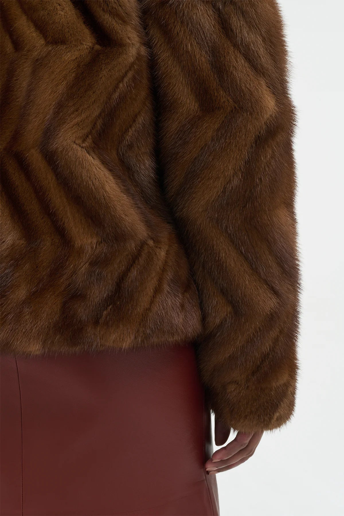 Torstein Coat in Mahogany Recycled Mink Fur - 8