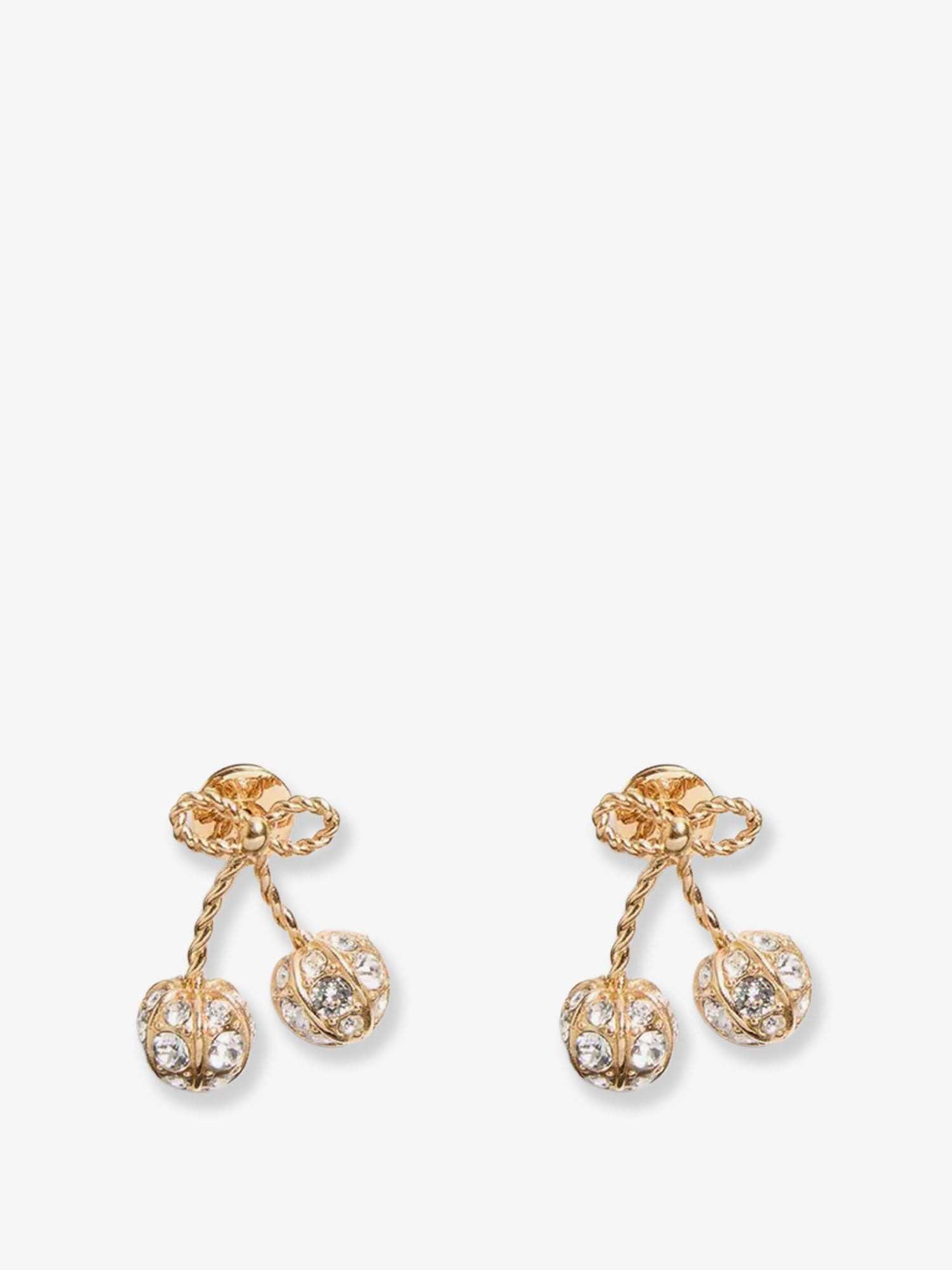 Cherryfic Metal Earrings With Rhinestones - 1