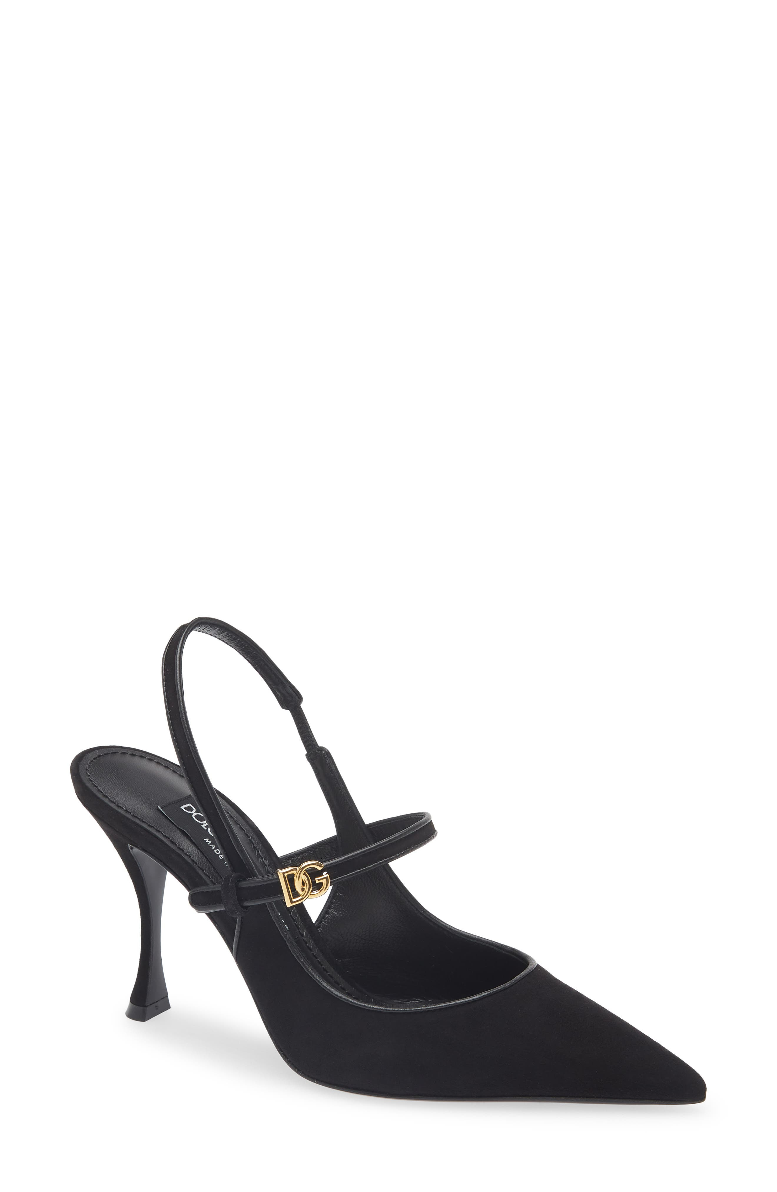 Dolce&Gabbana Pointed Toe Slingback Pump in 8B956 Nero/Nero at Nordstrom - 1