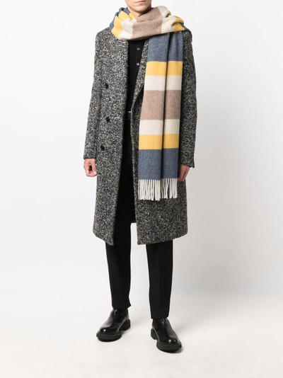 Church's colour-block striped-pattern fringed scarf outlook