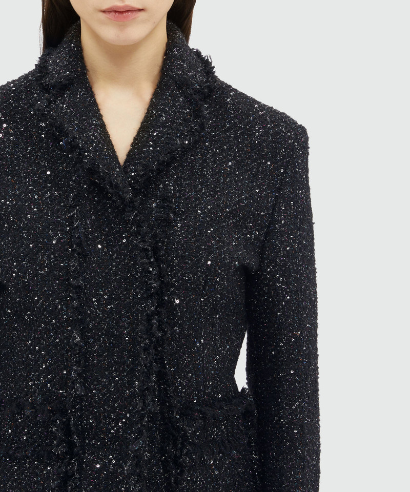 Lurex tweed jacket with fringed edges 5