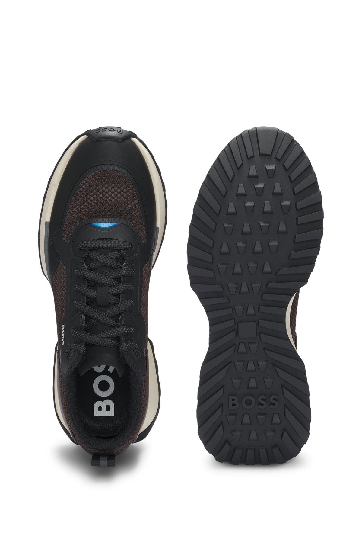 MIXED-MATERIAL TRAINERS WITH MESH DETAILS AND BRANDING - 4