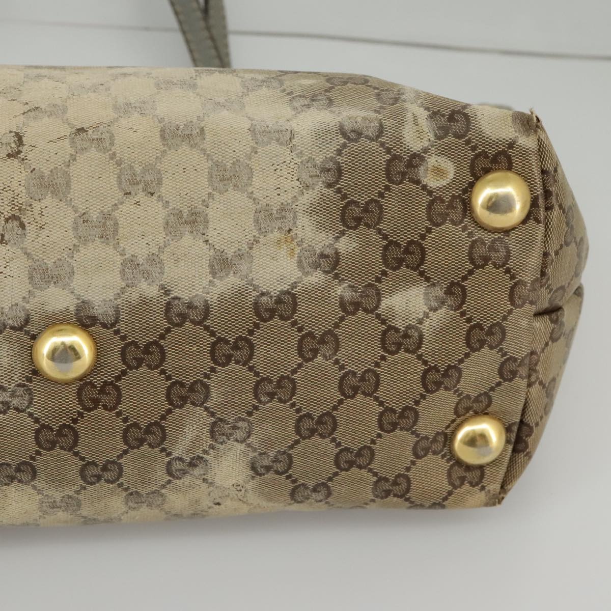 GUCCI GG Crystal Tote Bag Beige Gold - 12