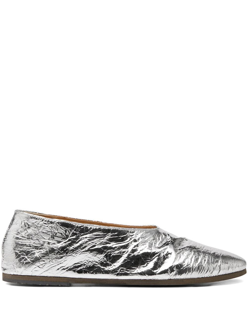 metallic leather ballet flats 1