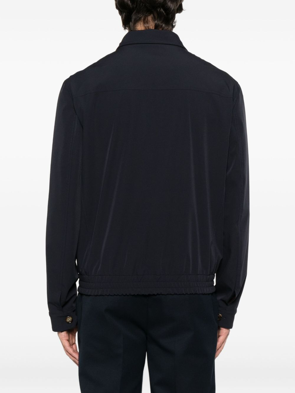 zip-fastening elasticated-hem bomber jacket - 4