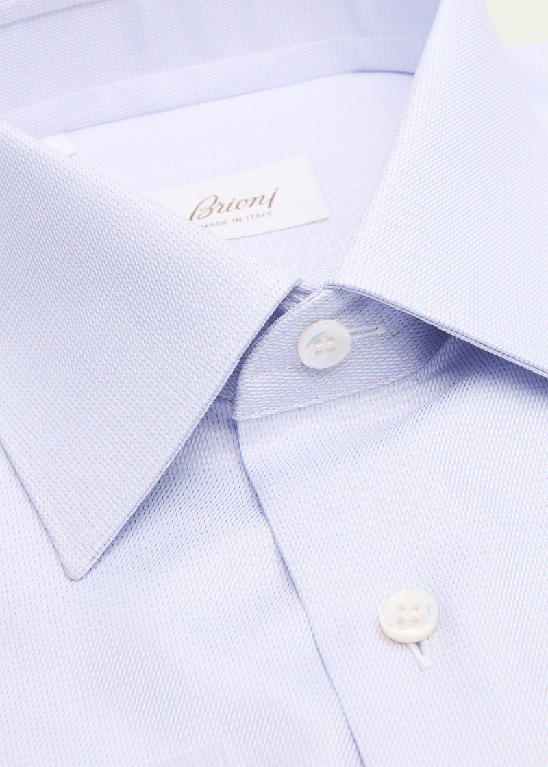 Brioni Men's Textured Cotton Point-Collar Dress Shirt outlook