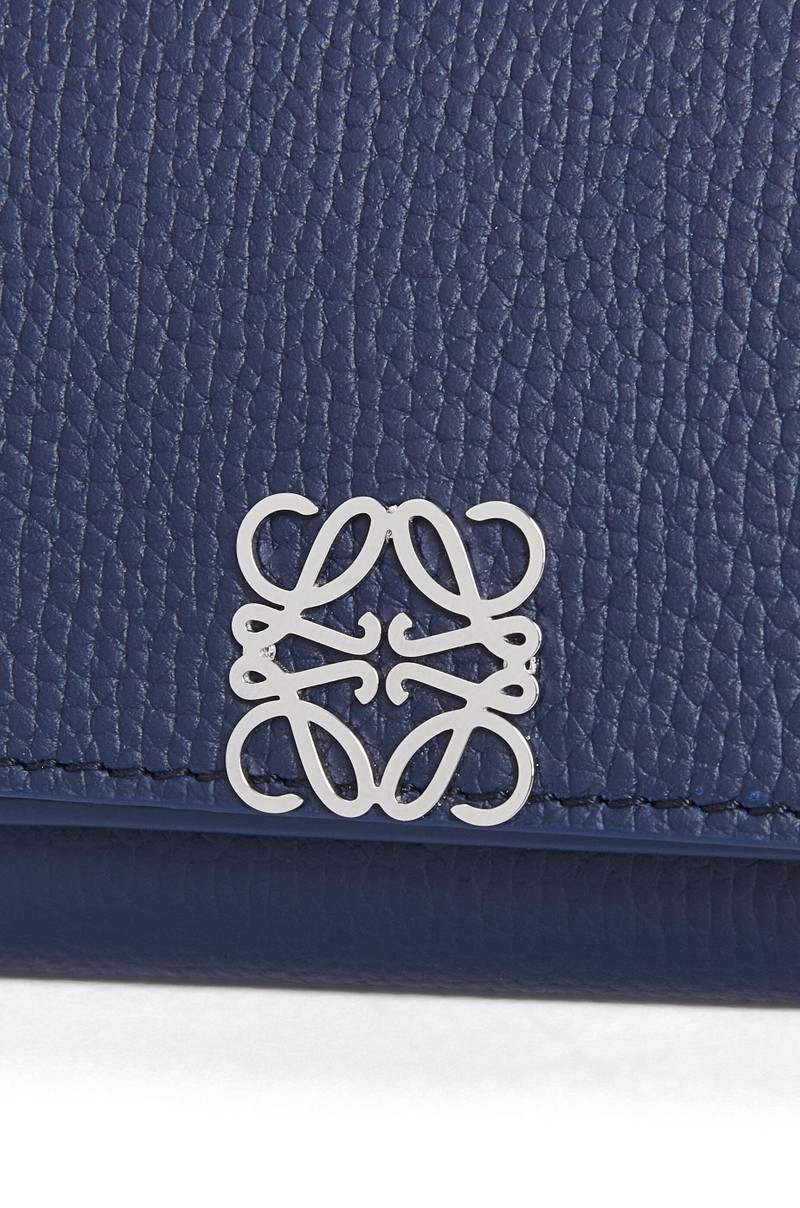 Anagram trifold wallet in pebble grain calfskin 6
