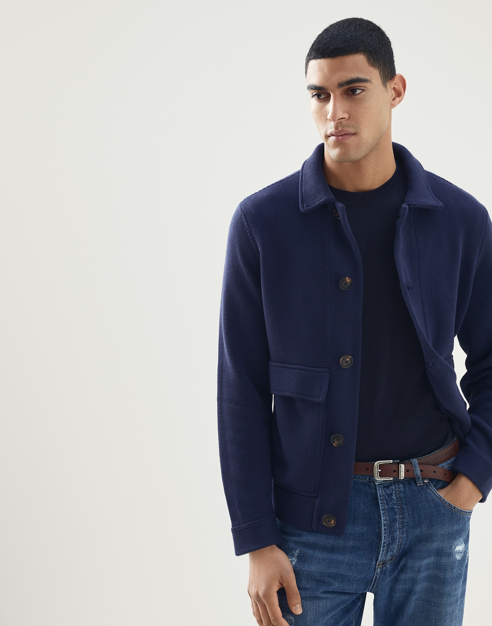Cotton cardigan with patch pockets - 3