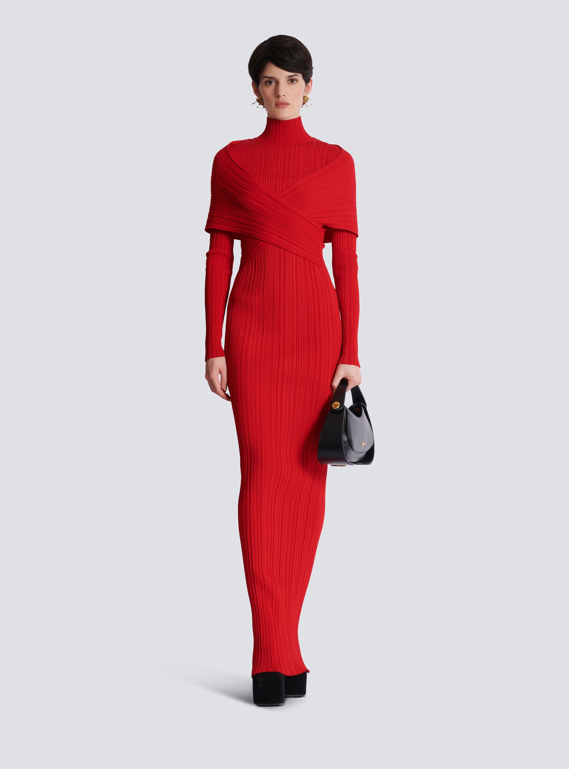 Long pleated knit dress - 2