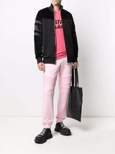 PHILIPP PLEIN monogram stand-up collar bomber jacket outlook