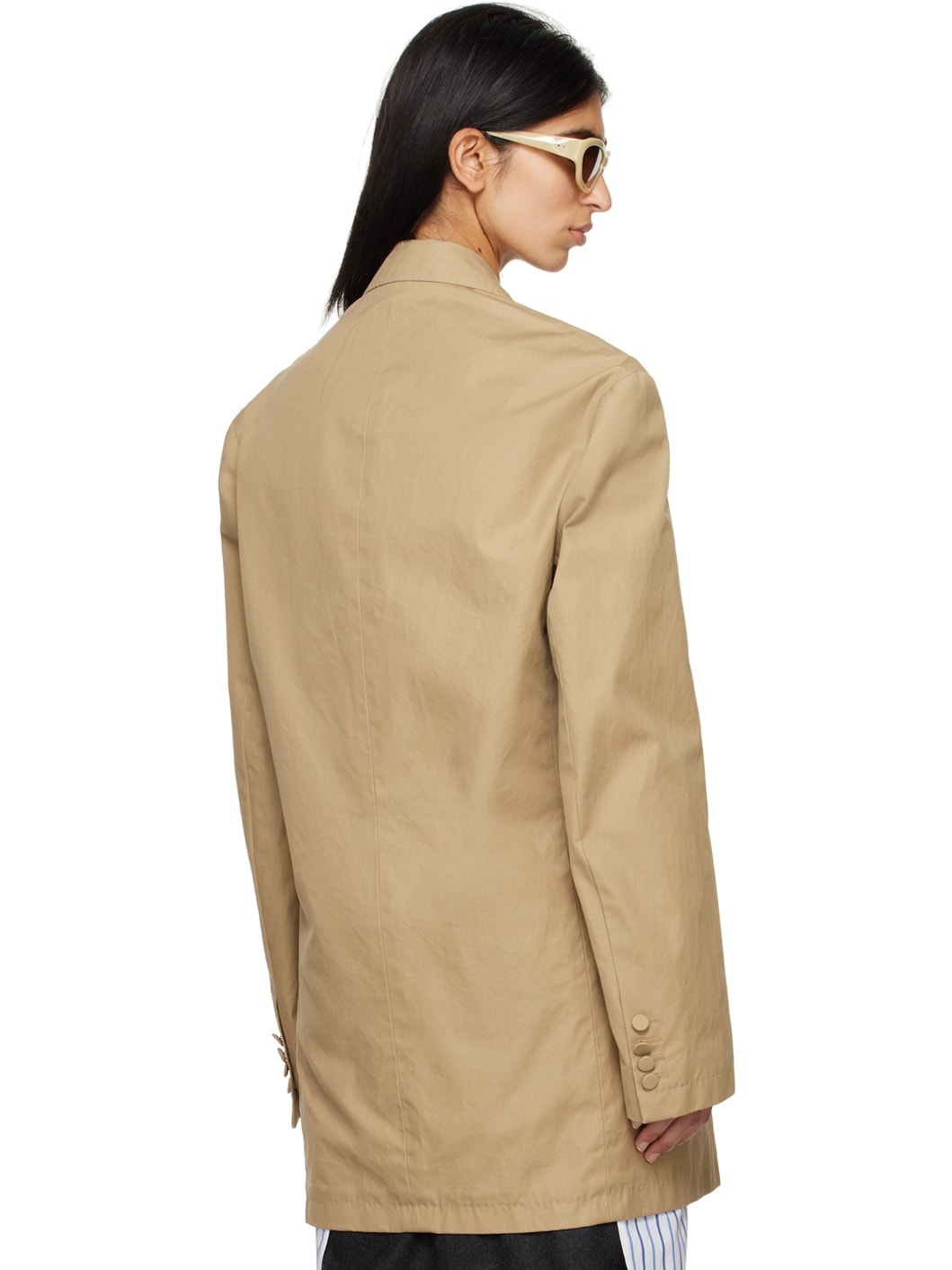 Beige Oversized Blazer - 3