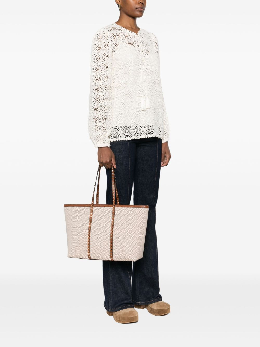 Valentino Garavani Rockstud canvas medium tote - 2