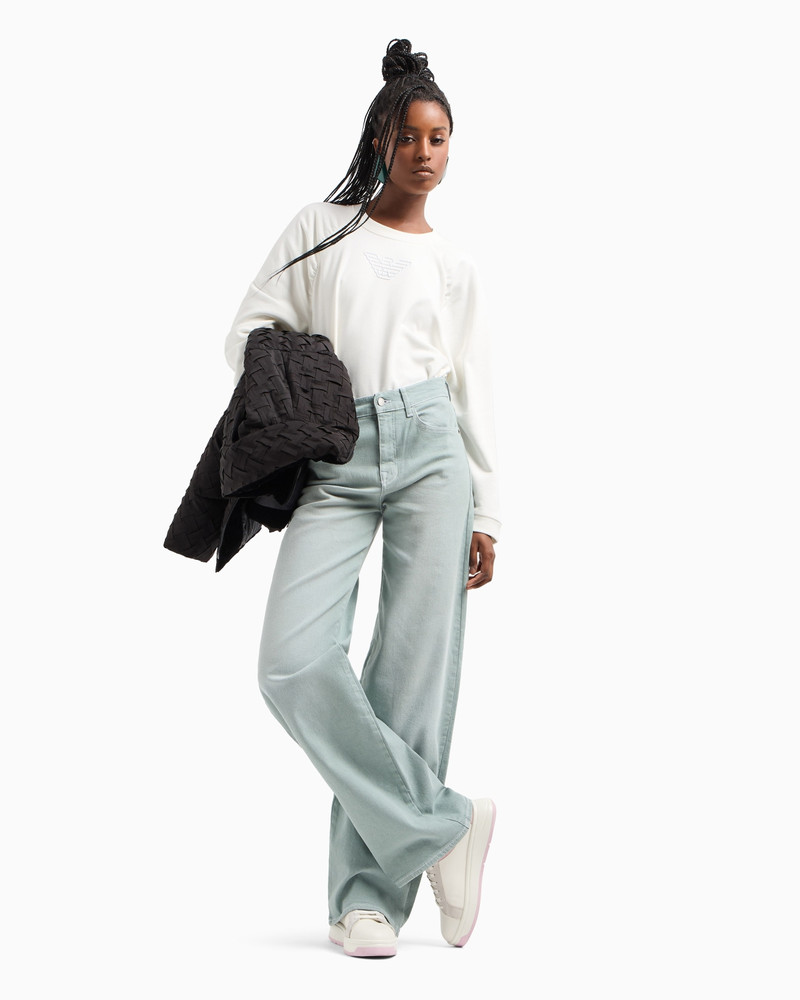 EMPORIO ARMANI ASV organic French terry sweatshirt with shiny rubberised eagle outlook