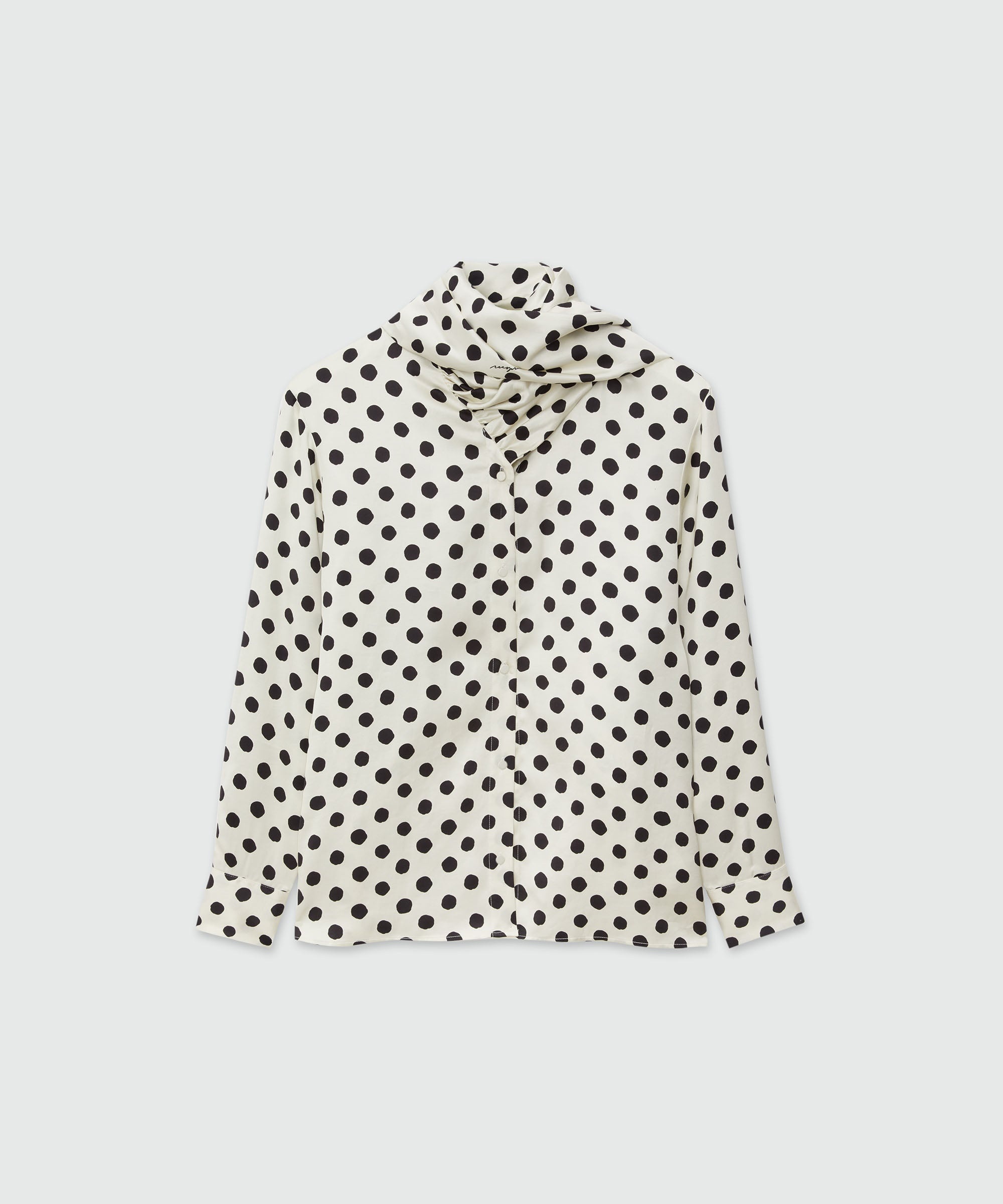 Blended silk shirt with scarf collar - 1
