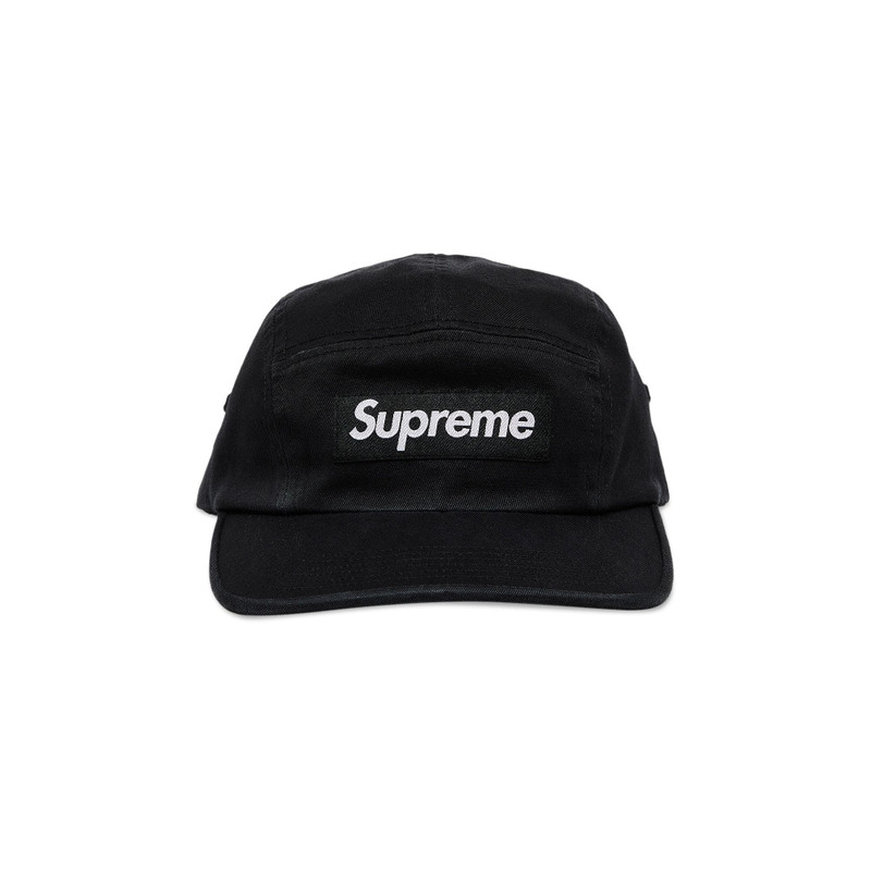 Supreme Washed Chino Twill Camp Cap 'Black' - 1