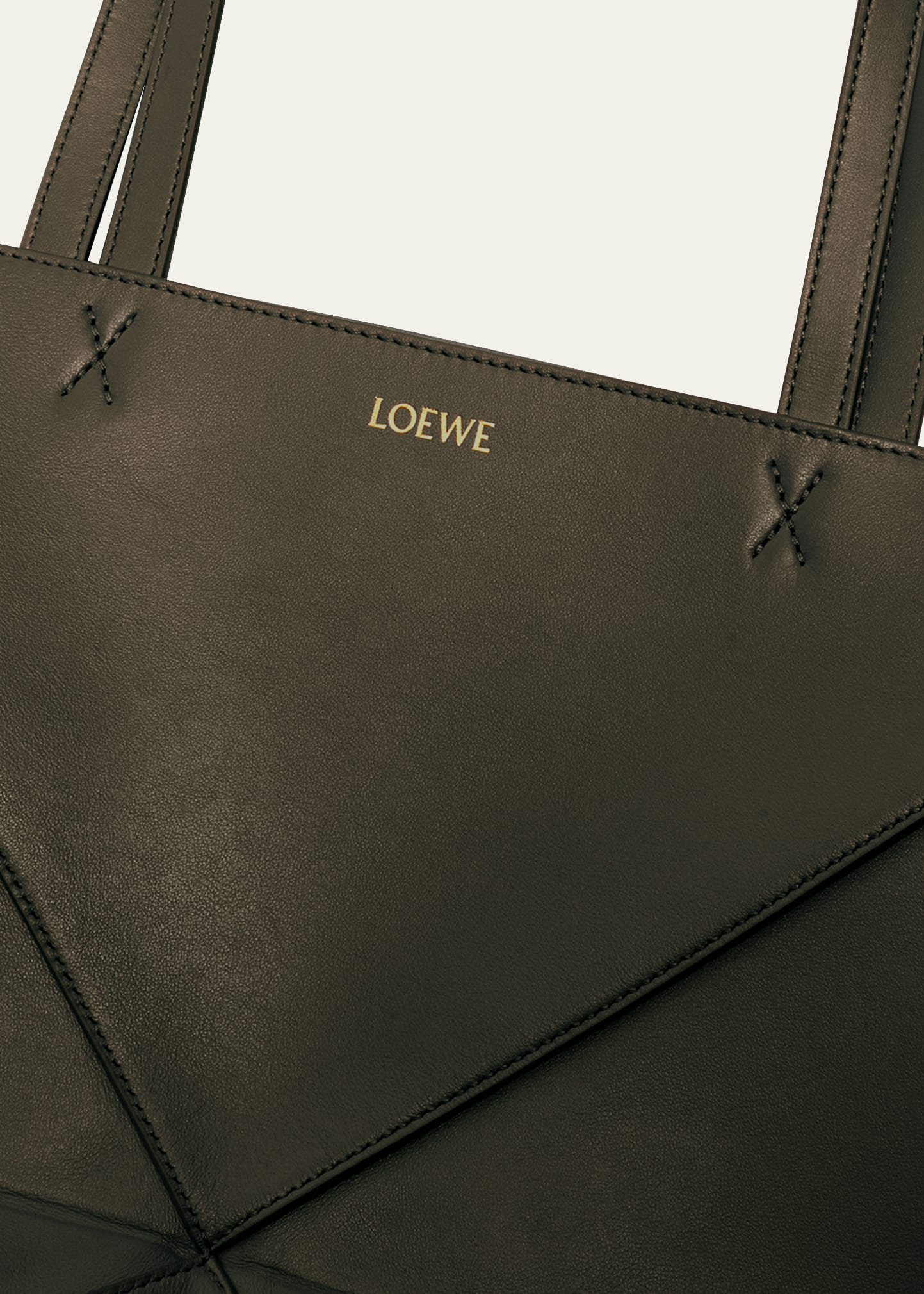 Puzzle Leather Tote Bag - 5