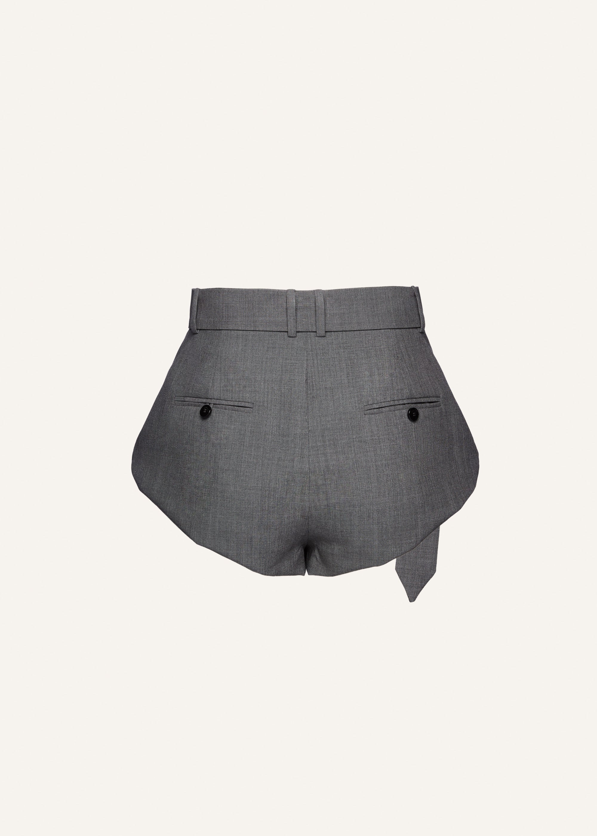Flared wool shorts in grey - 2