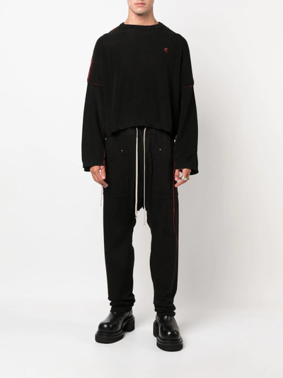 Rick Owens DRKSHDW drawstring-waist drop-crotch trousers outlook