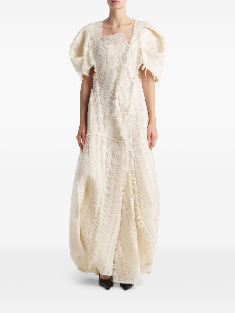 Quintin fringed puff-sleeve maxi dress 1
