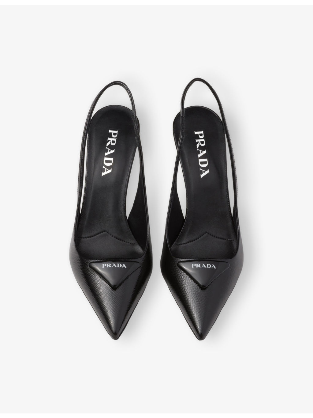 Saffiano Sling-Back Patent-Leather Heeled Courts - 2