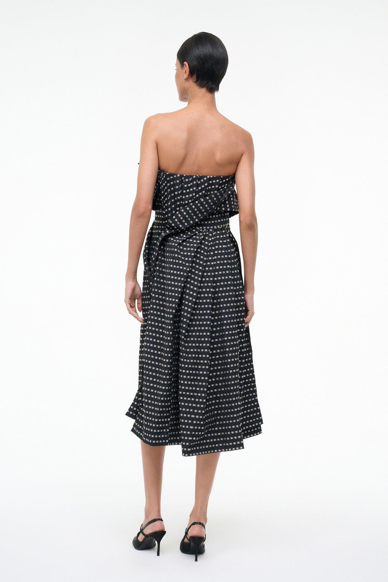 STAUD ALESSIA DRESS BLACK GEO 3