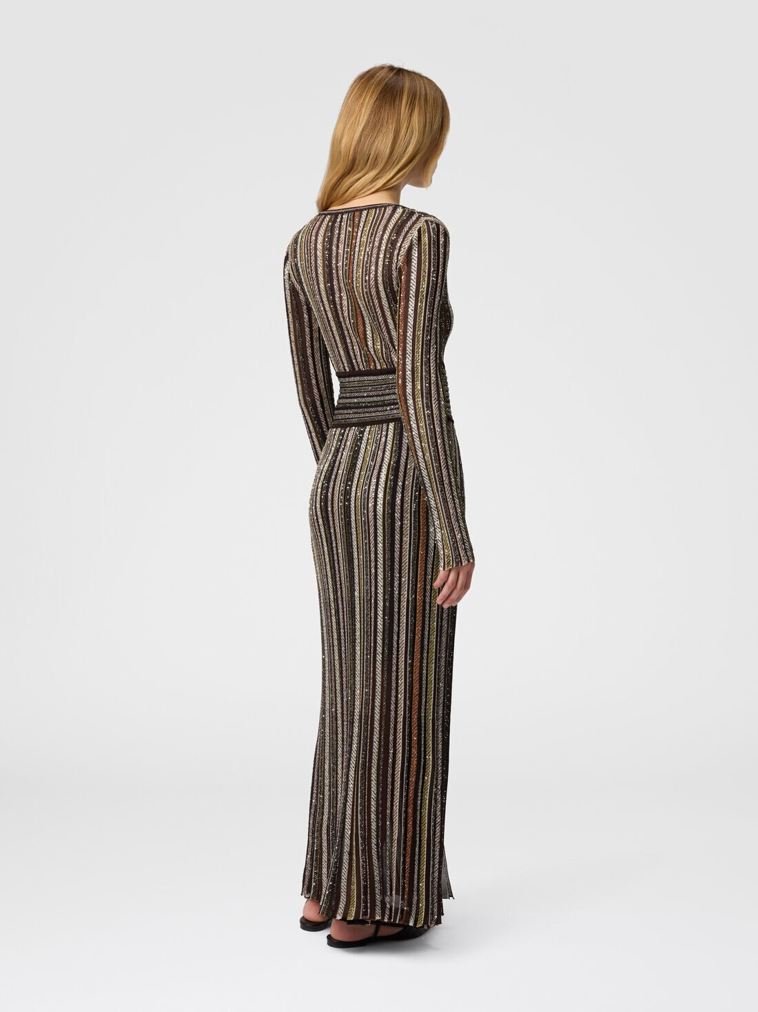 Long Dress with Sequin Embellishment - 3