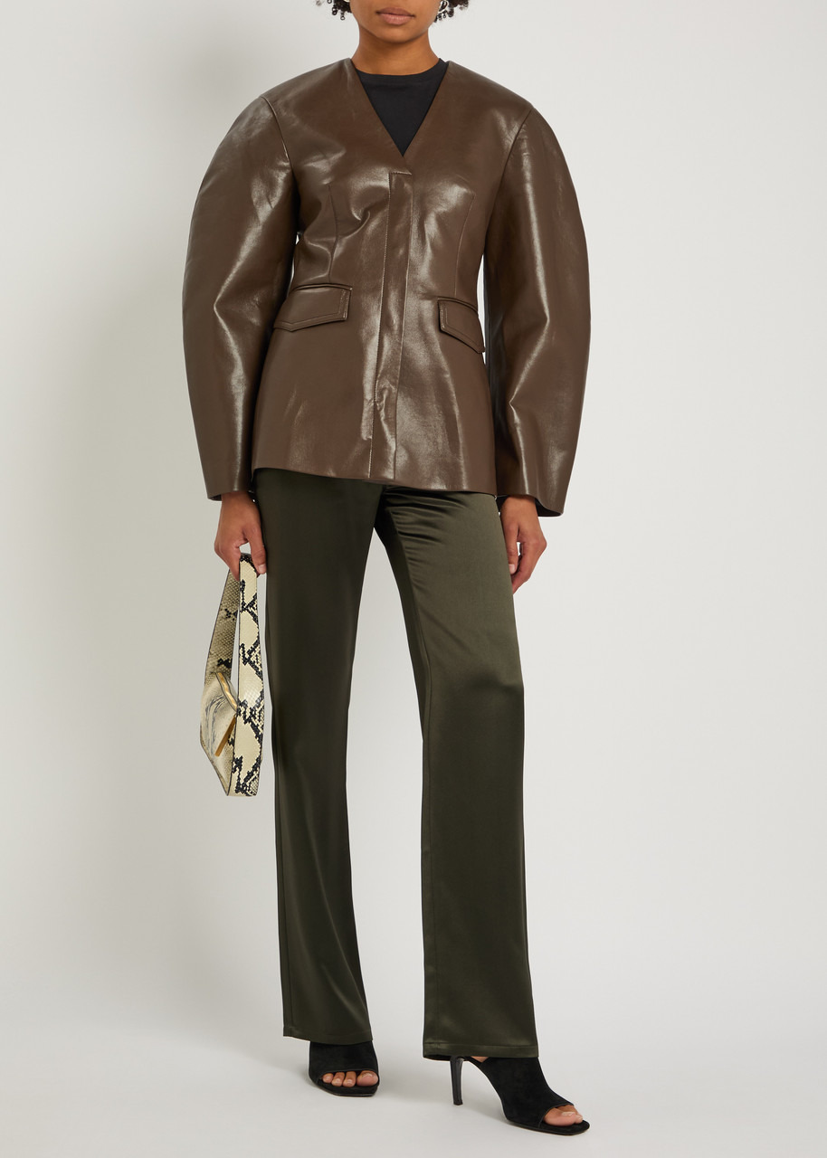 Nanushka Erina Darted Faux Leather Jacket - 4