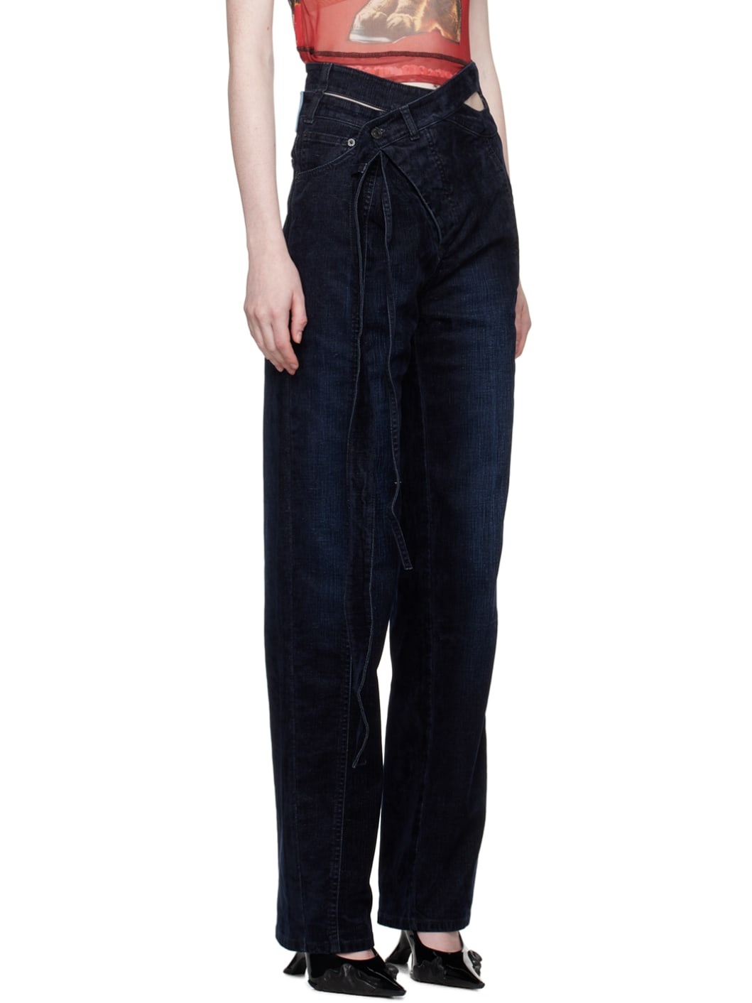 Navy Wrap Jeans - 2