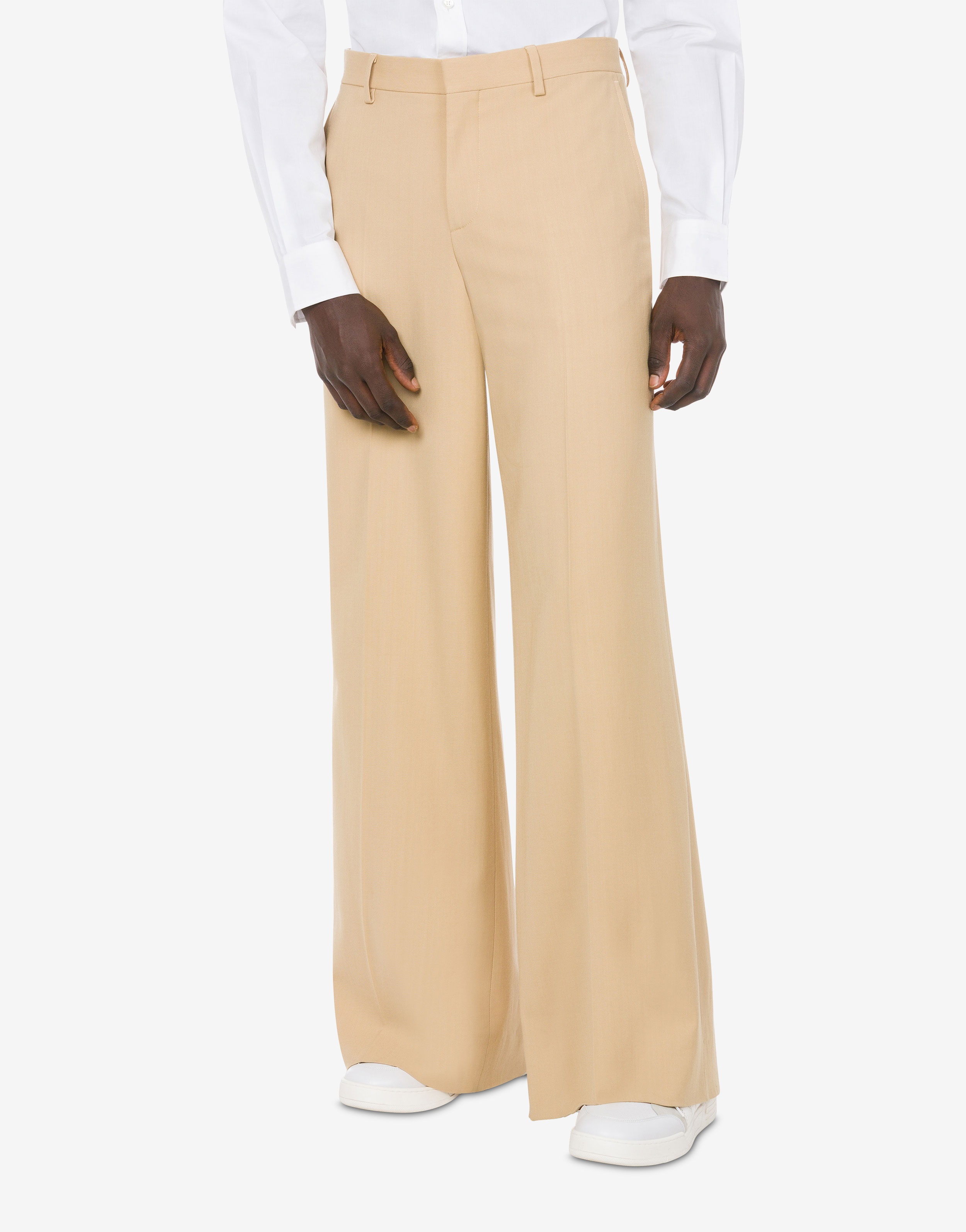 STRETCH GABARDINE WIDE TROUSERS - 2