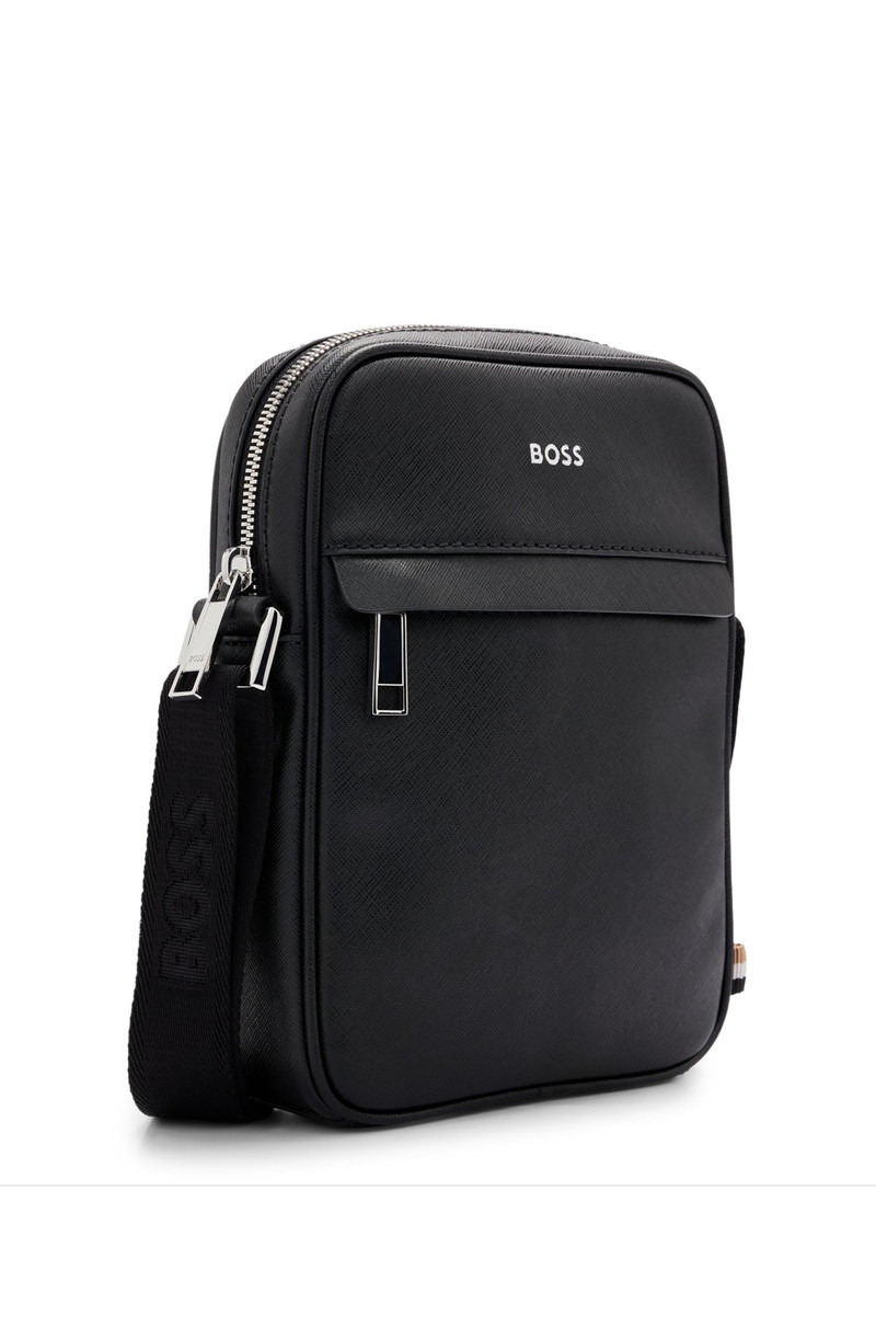 REPORTER BAG WITH SIGNATURE STRIPE AND LOGO DETAIL 5