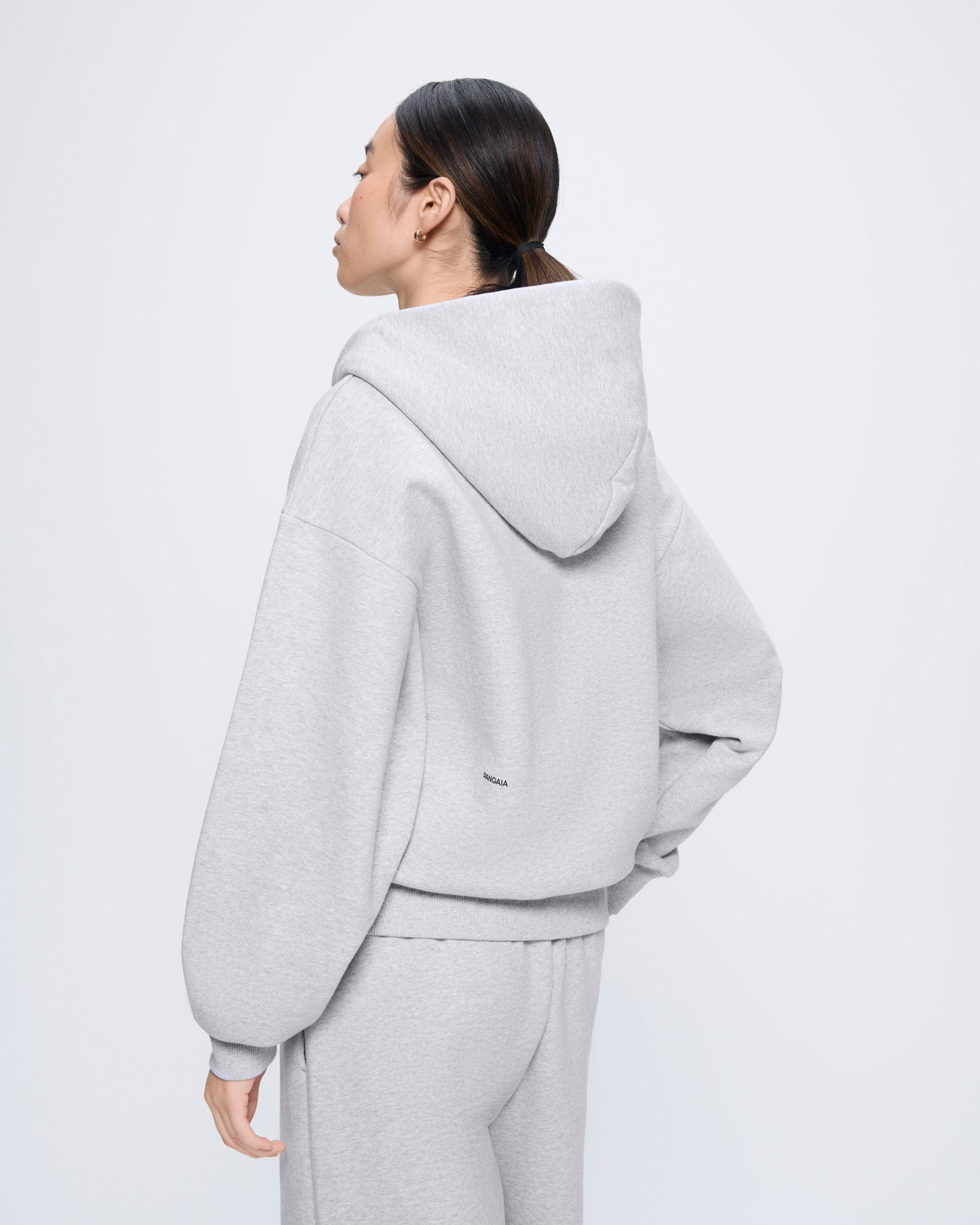 Womens 365 Heavyweight Two-Way Zip-Through Hoodie - Grey Marl - 4