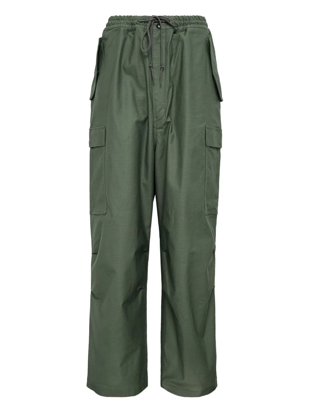 cargo-pocket urethane trousers - 1