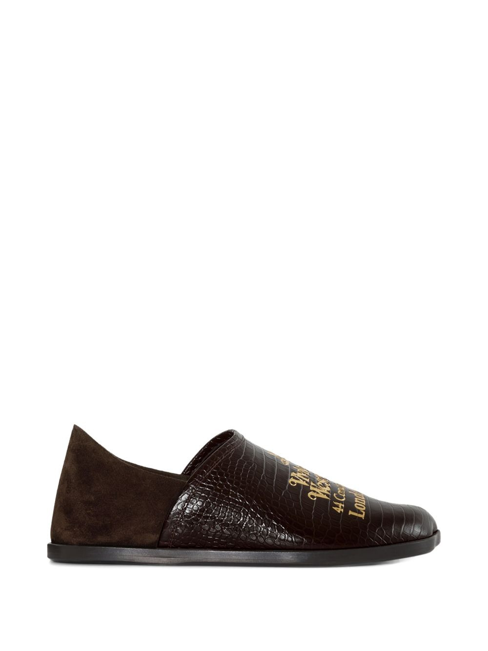 Tuesday crocodile-effect logo loafers - 2