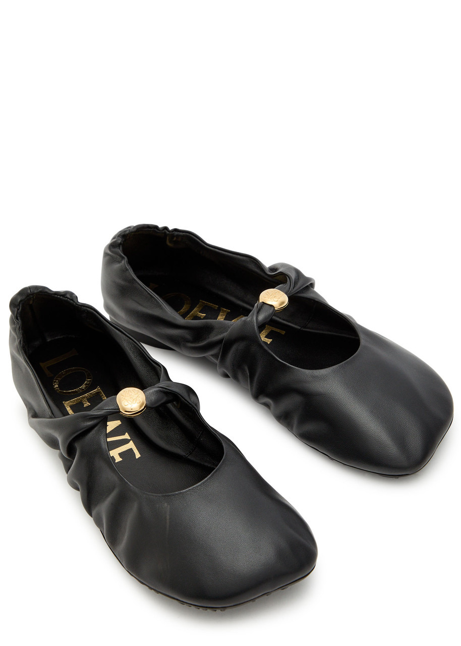 Loewe Pebble Leather Ballet Flats - 3