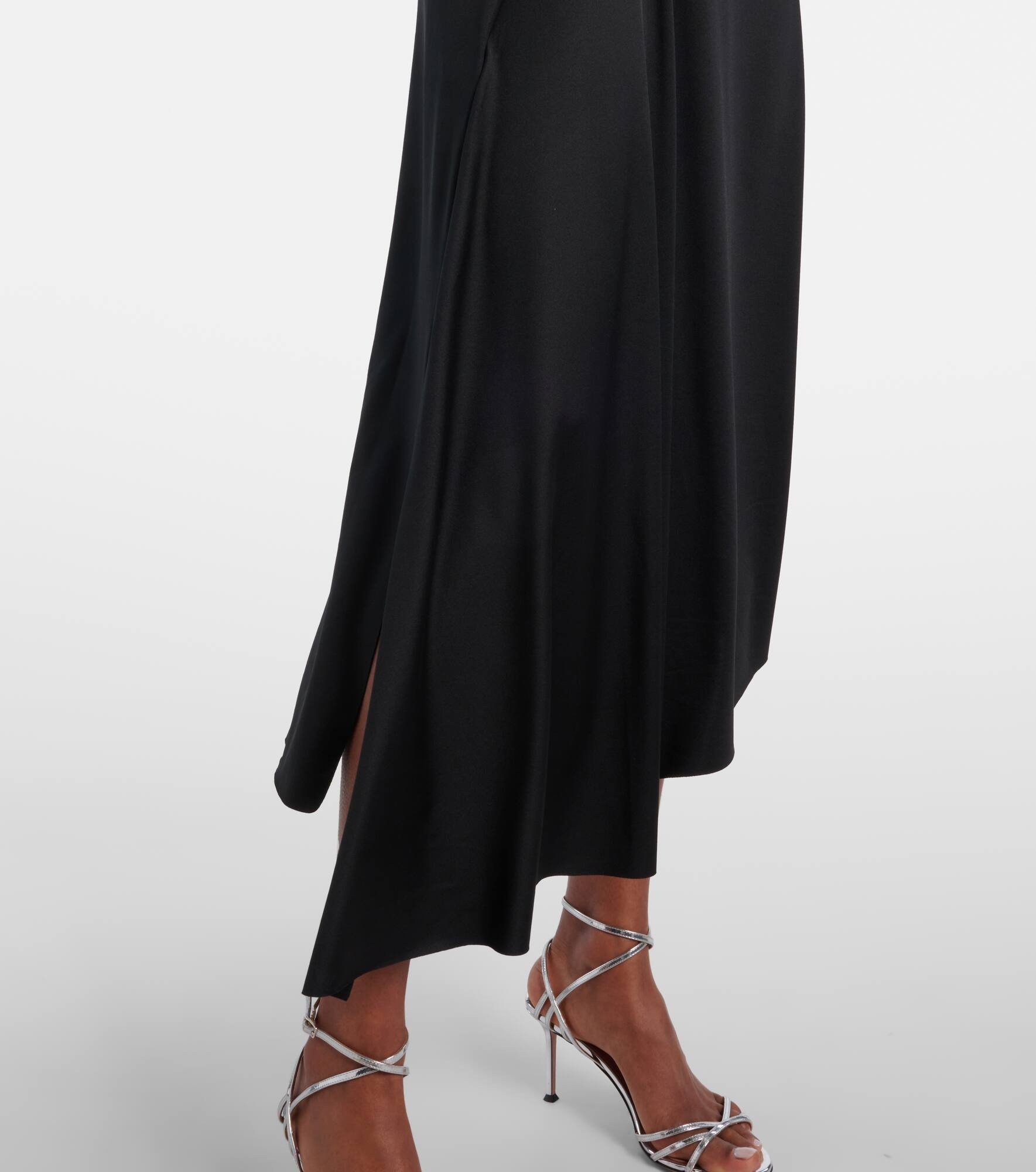 Draped asymmetric midi dress - 5